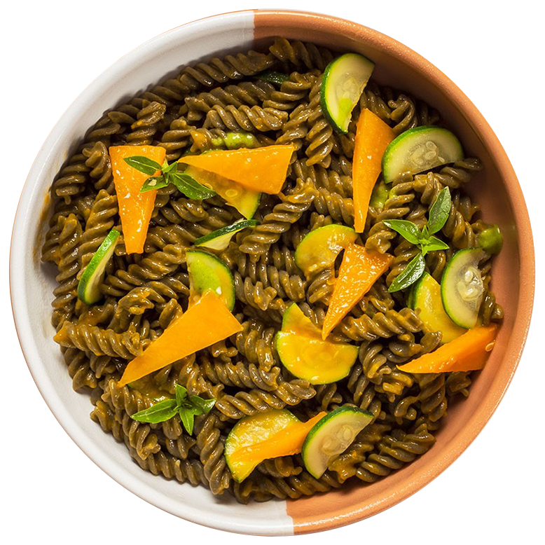 Brown Rice & Spirulina Fusilli With Pumpkin & Zucchini